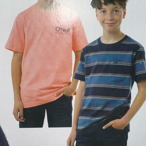 2/$25 O'Neill Kids 2PK Tee - Coral and Navy Striped​